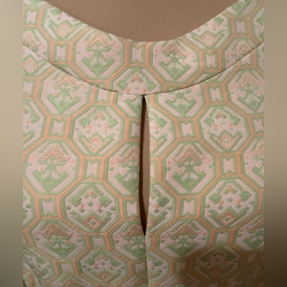 Tahari ASL Sleeveless Print Fit & Flare Dress, Blush, mint & apricot, size 12 - Picture 4 of 7